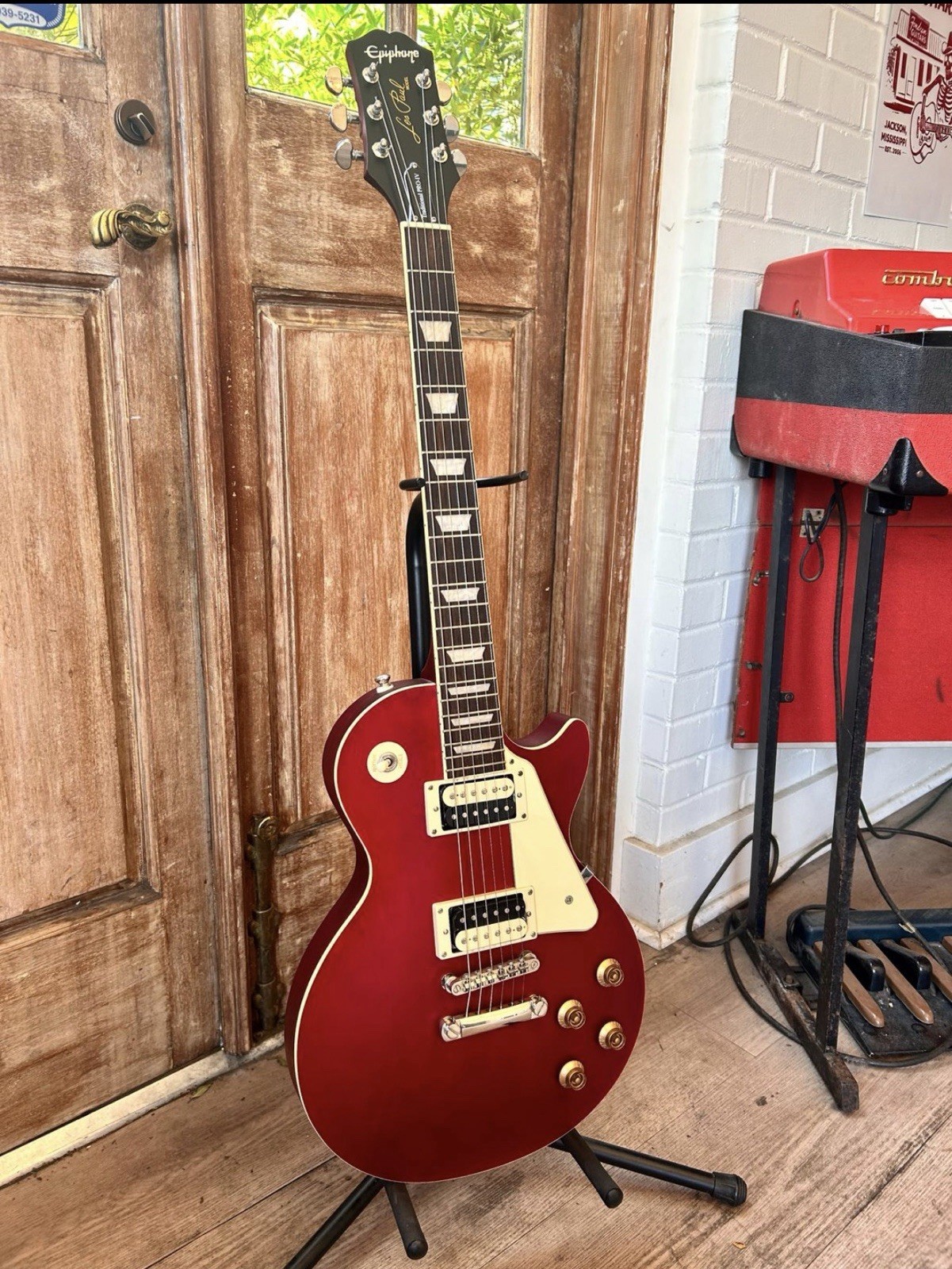 2019 Epiphone Les Paul Traditional Pro IV Worn Wine Red Electric Guitar