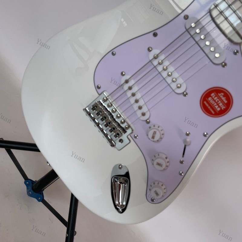 Electric Guitar White Gloss SSS Pickups 21 Stainless Frets White Fretboard