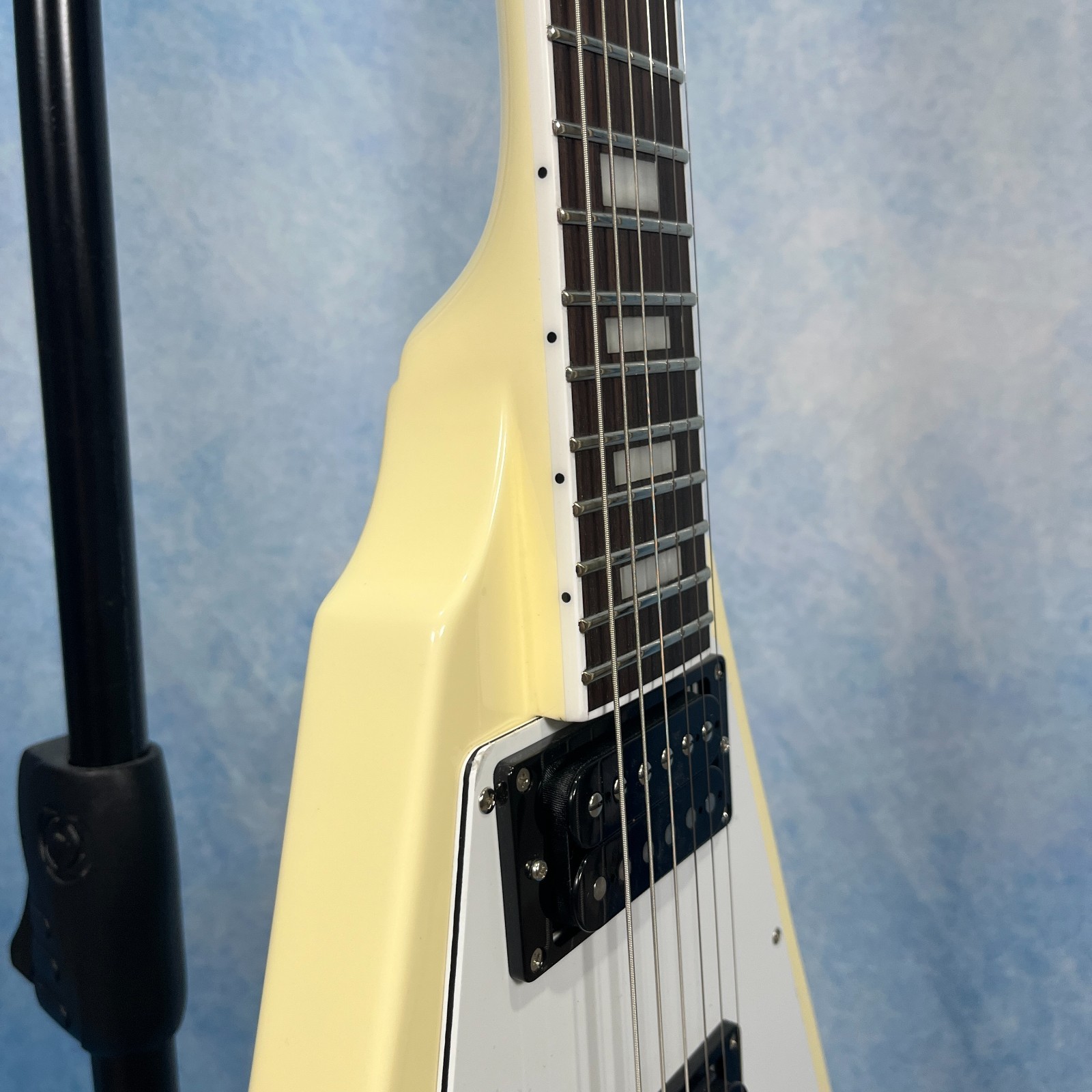 Edwards E-FV-LTD Flying V Type Vintage White Electric Guitar Form Japan
