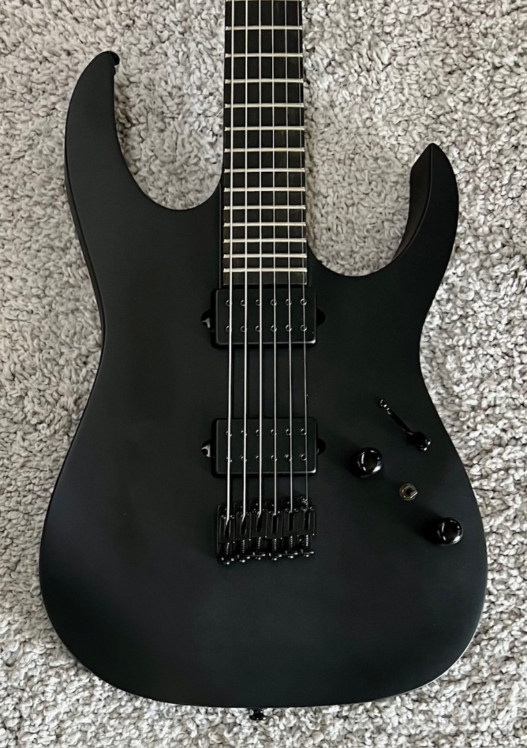 Ibanez RG Iron Label Electric Guitar Flat Black, Model RGRTB621BKF