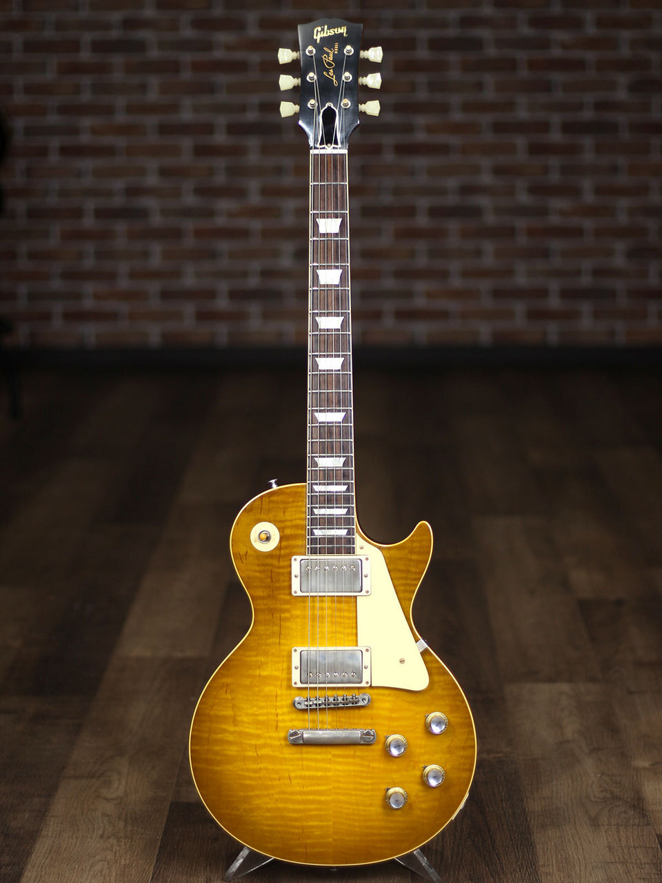 Gibson 1960 Les Paul Standard Hard Rock Maple (HRM) Top Green Lemon VOS Guita