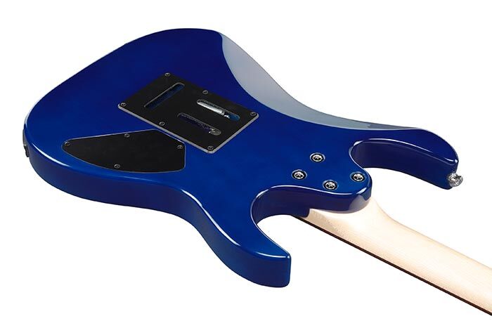 Ibanez 6-String Solid-Body Electric Guitar, Left Handed, Transparent Blue Burst
