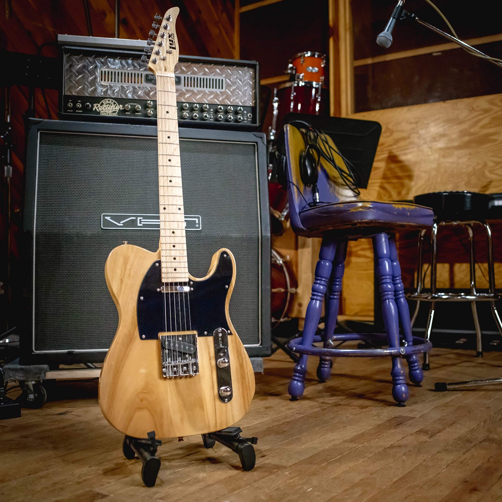 LyxPro Beginner 30″ Telecaster Style Electric Guitar, Paulownia Body, Natural