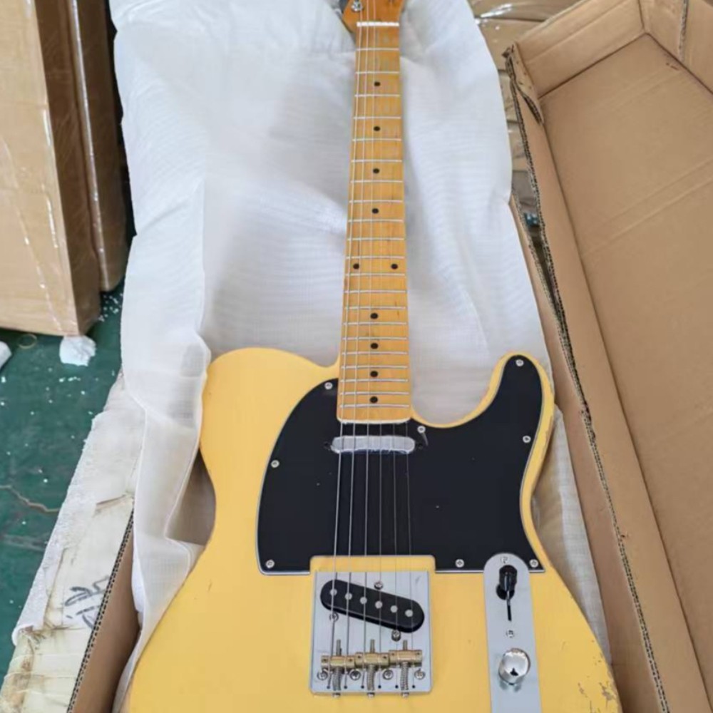 Custom 52s TL Heavy Aged Cream Yellow Electric Guitar SS Pickups 6String Ship US