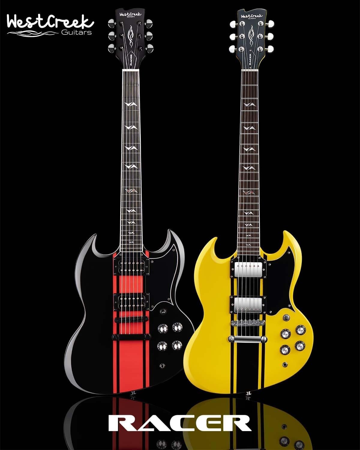 Stylish RACER Electric Guitar – Bone Nut, Mahogany