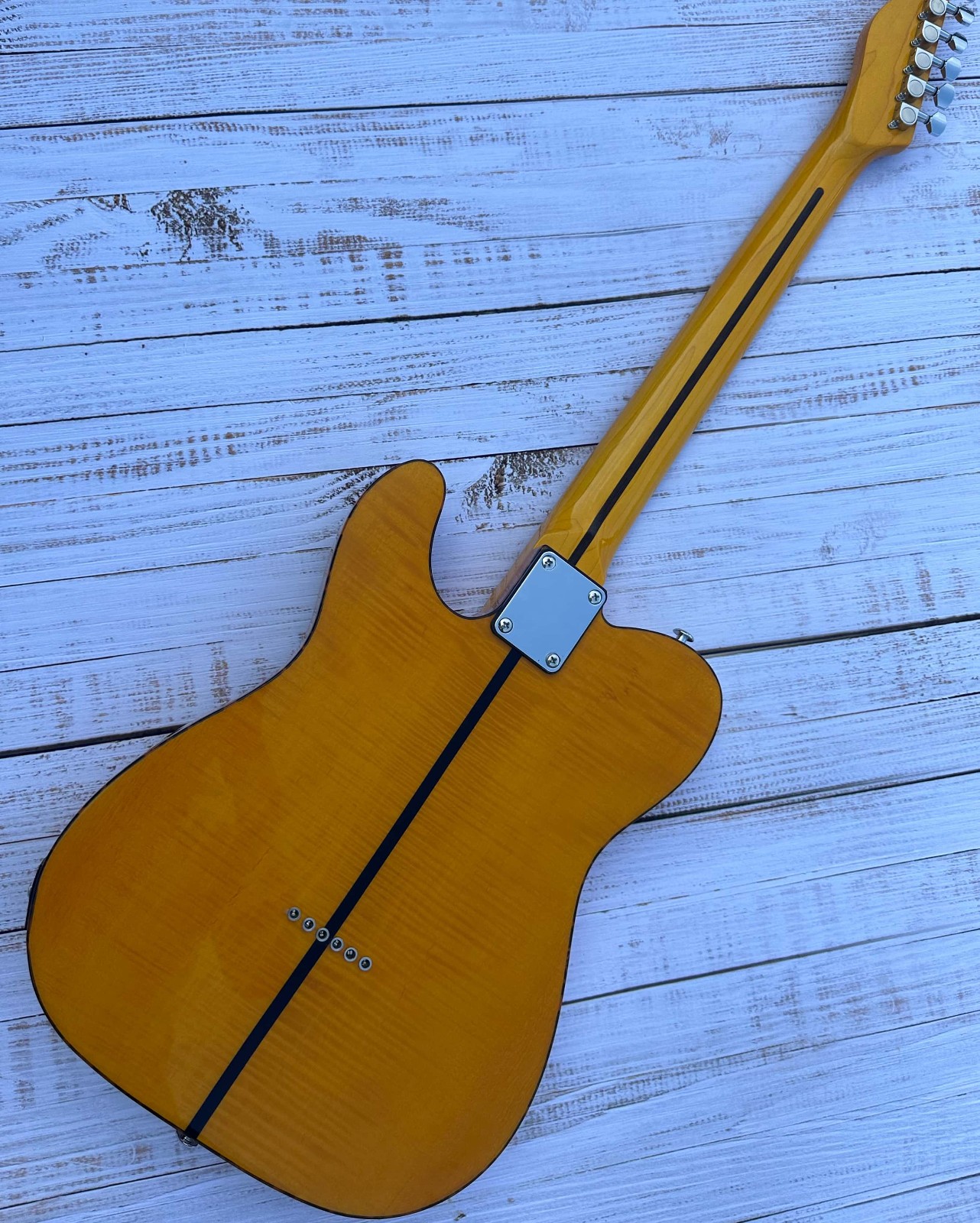 Orange Mad Cat TL Electric Guitar Flame Maple Top Basswood Body Chrome Hardware