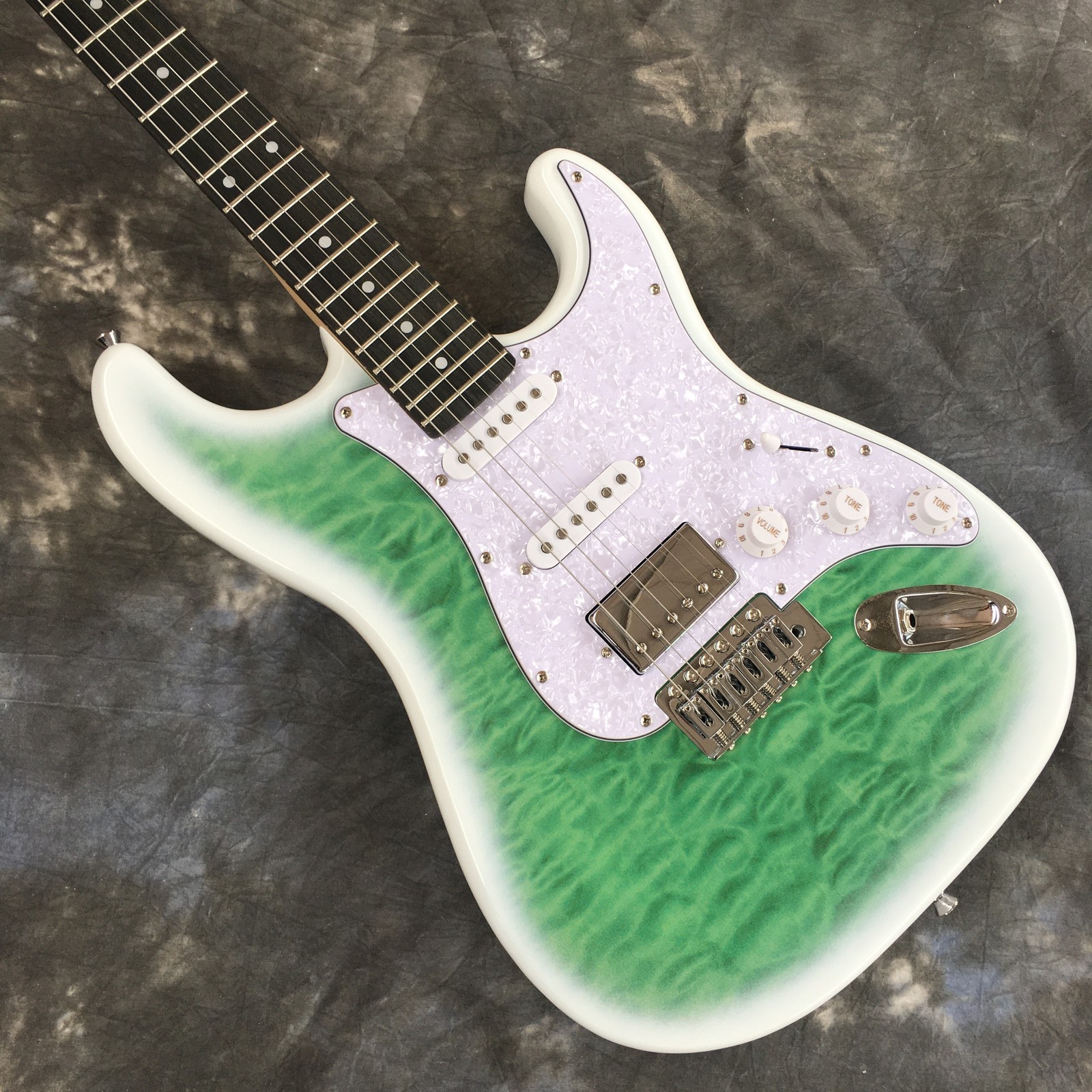 Hot sale unbranded Solid Body Electric Guitar Rounded Fret Chrome part fast ship