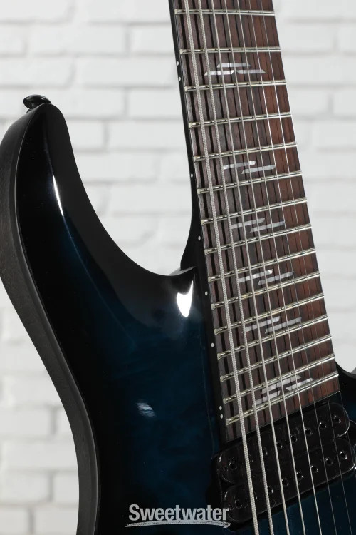 Schecter Omen Elite-8 Multiscale 8-string Electric Guitar – See Through Blue