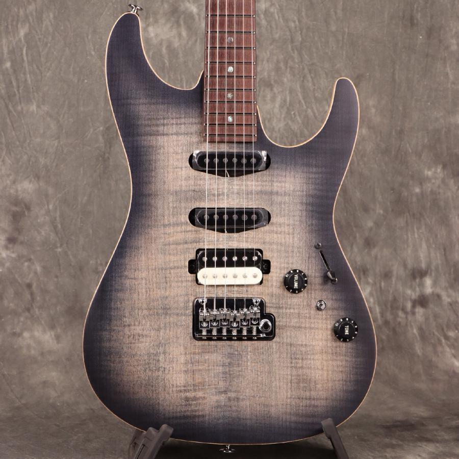 Ibanez TQM2-CUF Prestige Tom Quayle Signature Model Charcoal Black Burst Flat