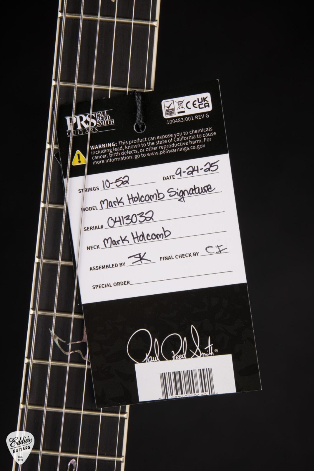 PRS Mark Holcomb – Charcoal Wraparound Burst