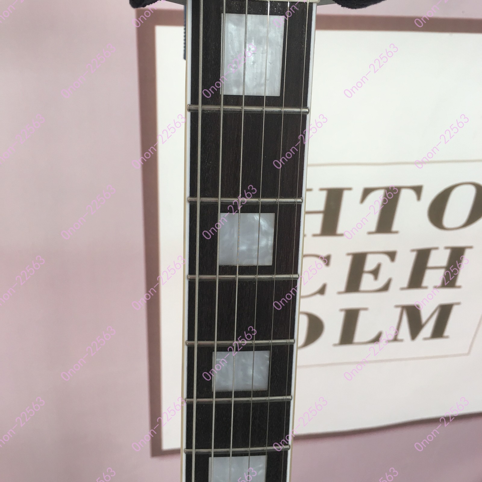 Solid Electric Guitar Strings Thru Body Rosewood Fretboard White Gold Hardware