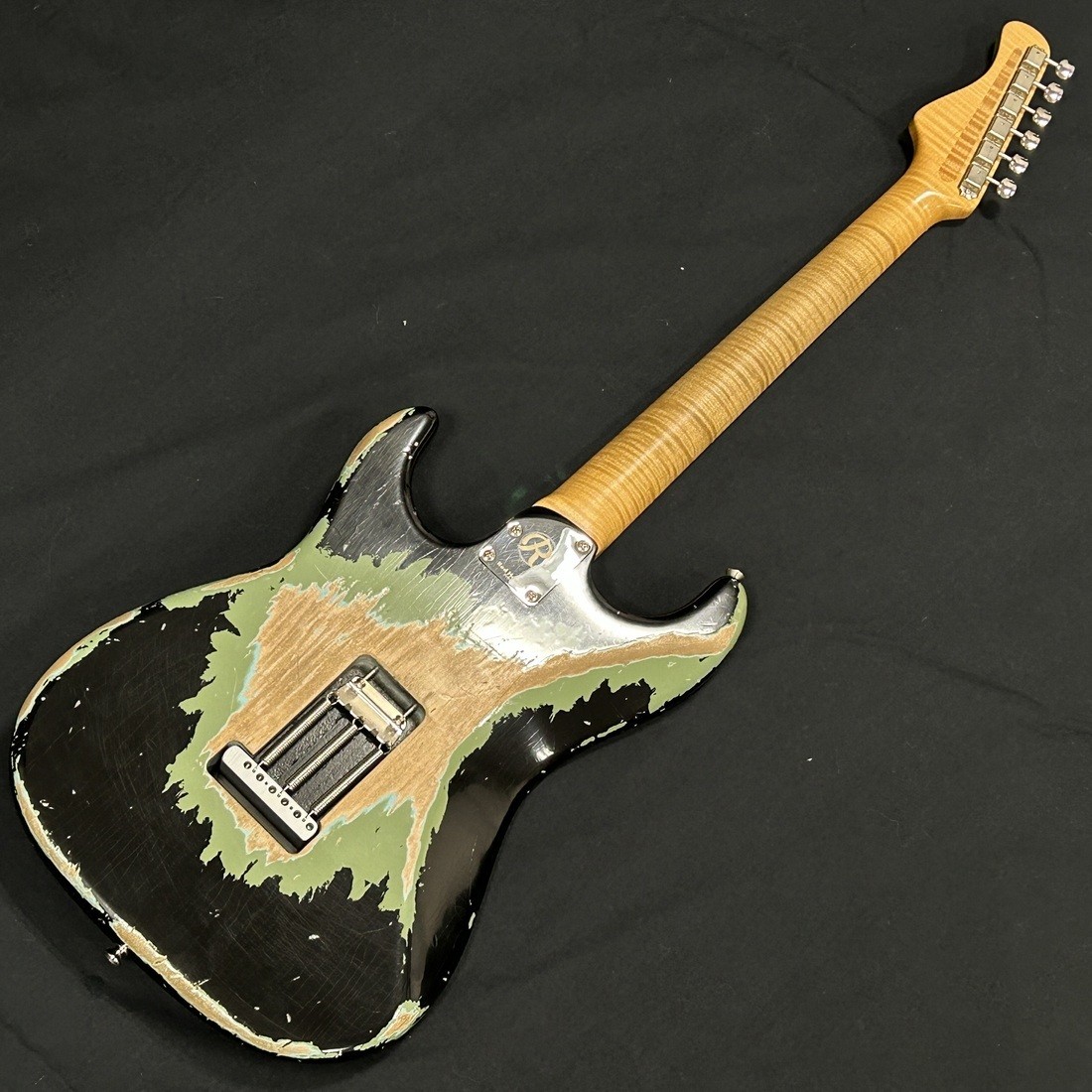 Electric Guitar RedHouse Piccola S SSH Black Green Heavy Aged Finish Sound Messe