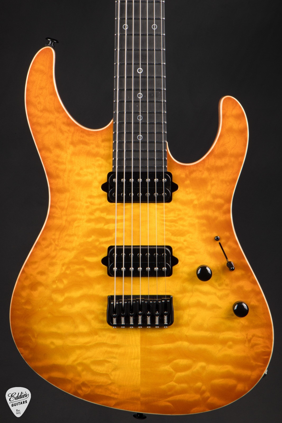 Suhr Modern 7 Quilt Roasted – Honey Amber Burst #83255