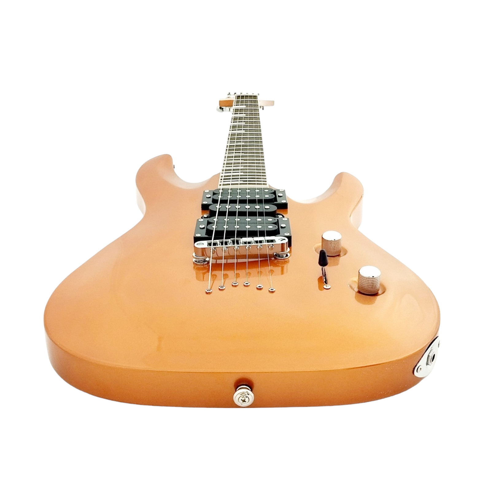 Haze Neck-Thru Electric Guitar, Metallic Gold + Free Gig Bag, Strings SEG-258GD