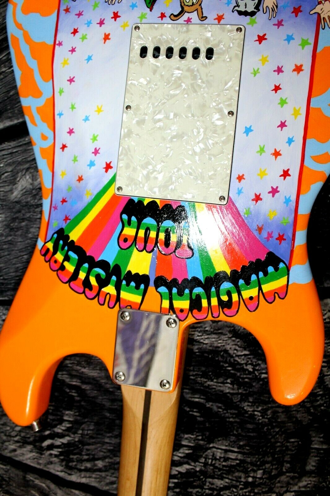 BEATLES Magical Mystery Tour Hand Painted FENDER GUITAR 💥BEATLES ~FREE SHIPPING