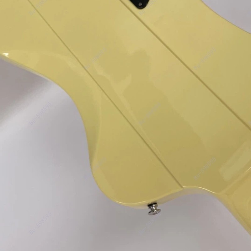 Solid Electric Guitar HH Pickups Fixed Bridge Stainless Rounded Fret Edge Cream