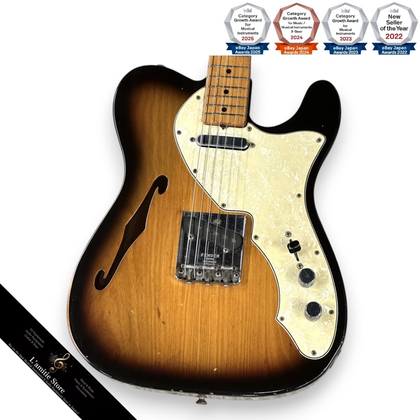 Fender 1968 Telecaster Thinline Sunburst Electric Guitar Vintage 3.28kg