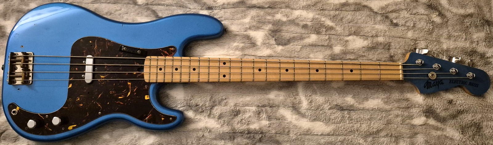Maya Telecaster Bass – Vintage ’70s Japan – Lipstick Pickup – Blue – MIJ P-Bass