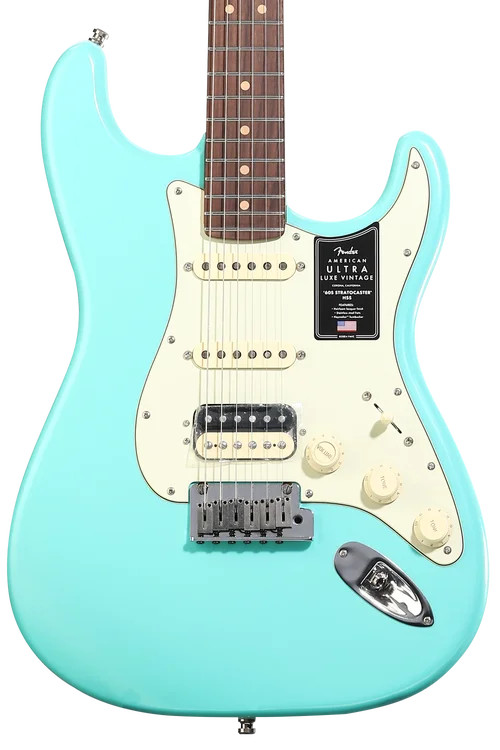 Fender American Ultra Luxe Vintage ’60s Stratocaster HSS Electric Guitar – Sea