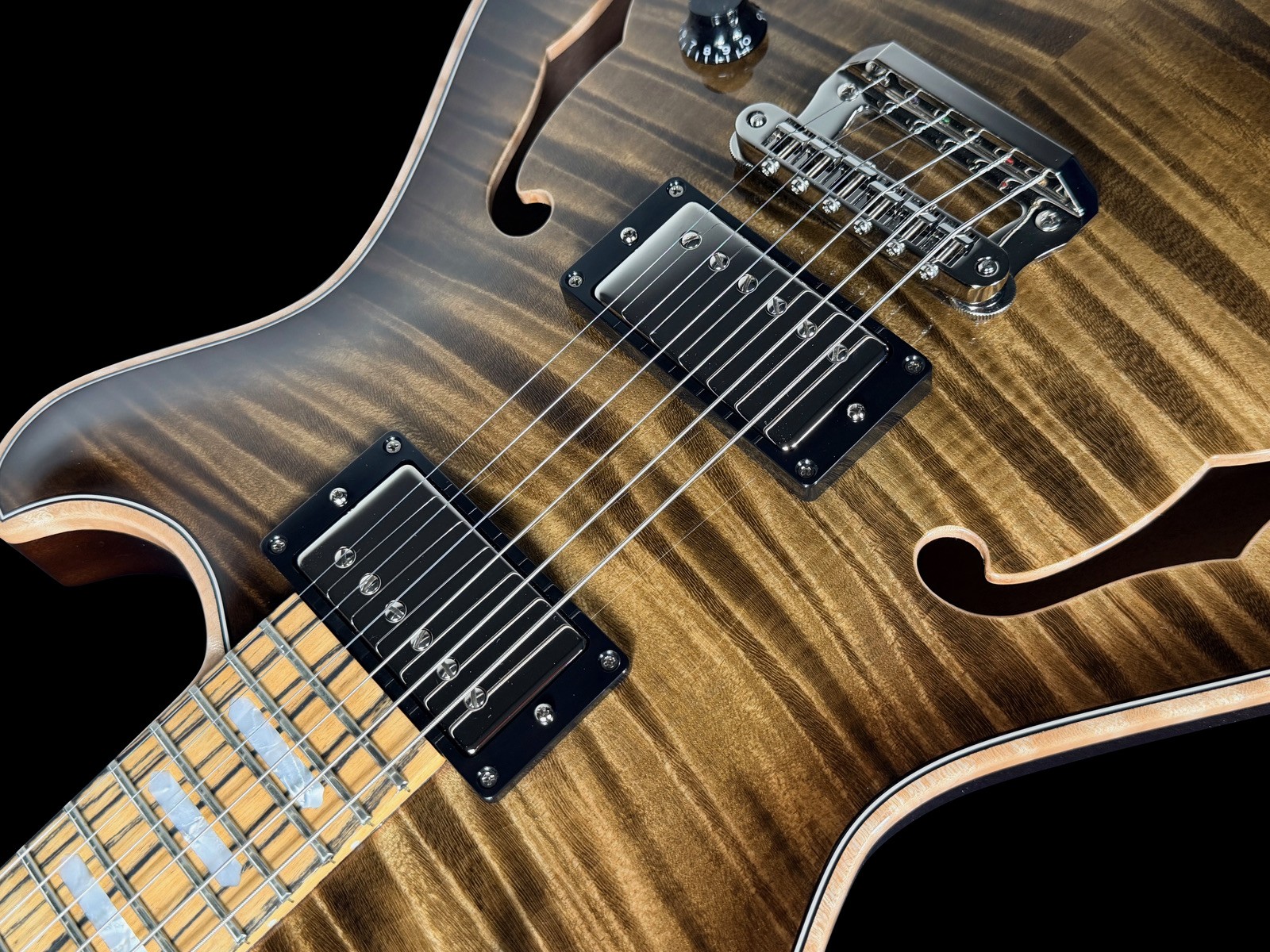 2026 KNAGGS CHENA HOLLOWBODY TIER 1 w PALE MOON EBONY FRETBOARD ~SAND DUNE BURST
