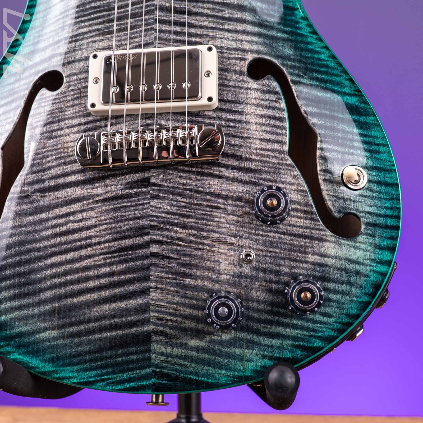 PRS Hollowbody II Piezo Grey Black Turquoise Burst Custom Color