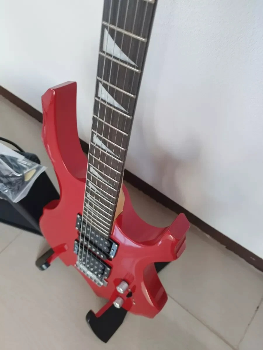 Full-Size 36″ Red Electric Guitar Starter Package with 20-Watt Amp and More