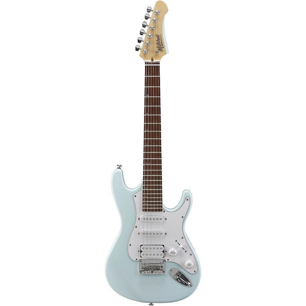 Mitchell TD100 ShortScale Electric Guitar Powder Blue 3Ply White Pickguard
