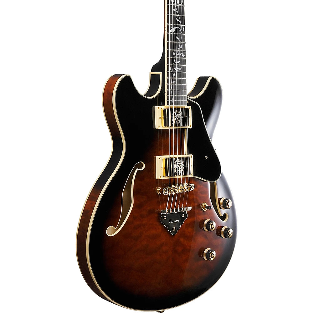 Ibanez AS93QMSP Artcore Expressionist QM Semi-Hollowbody Guitar Dark Brown Burst