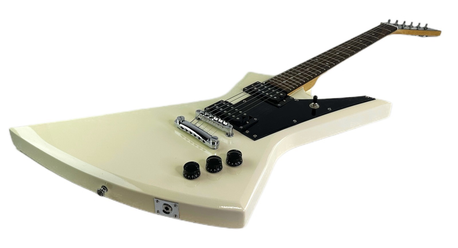 Zenison Electric Guitar 6 String Right Handed Hard Rock Heavy Metal Style White