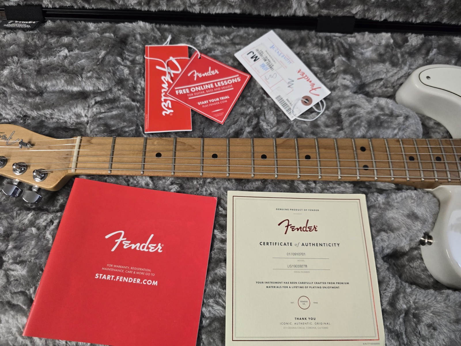 2019 Fender AmPro Telecaster White Blonde w/ HSC Signed By Redd Volkaert