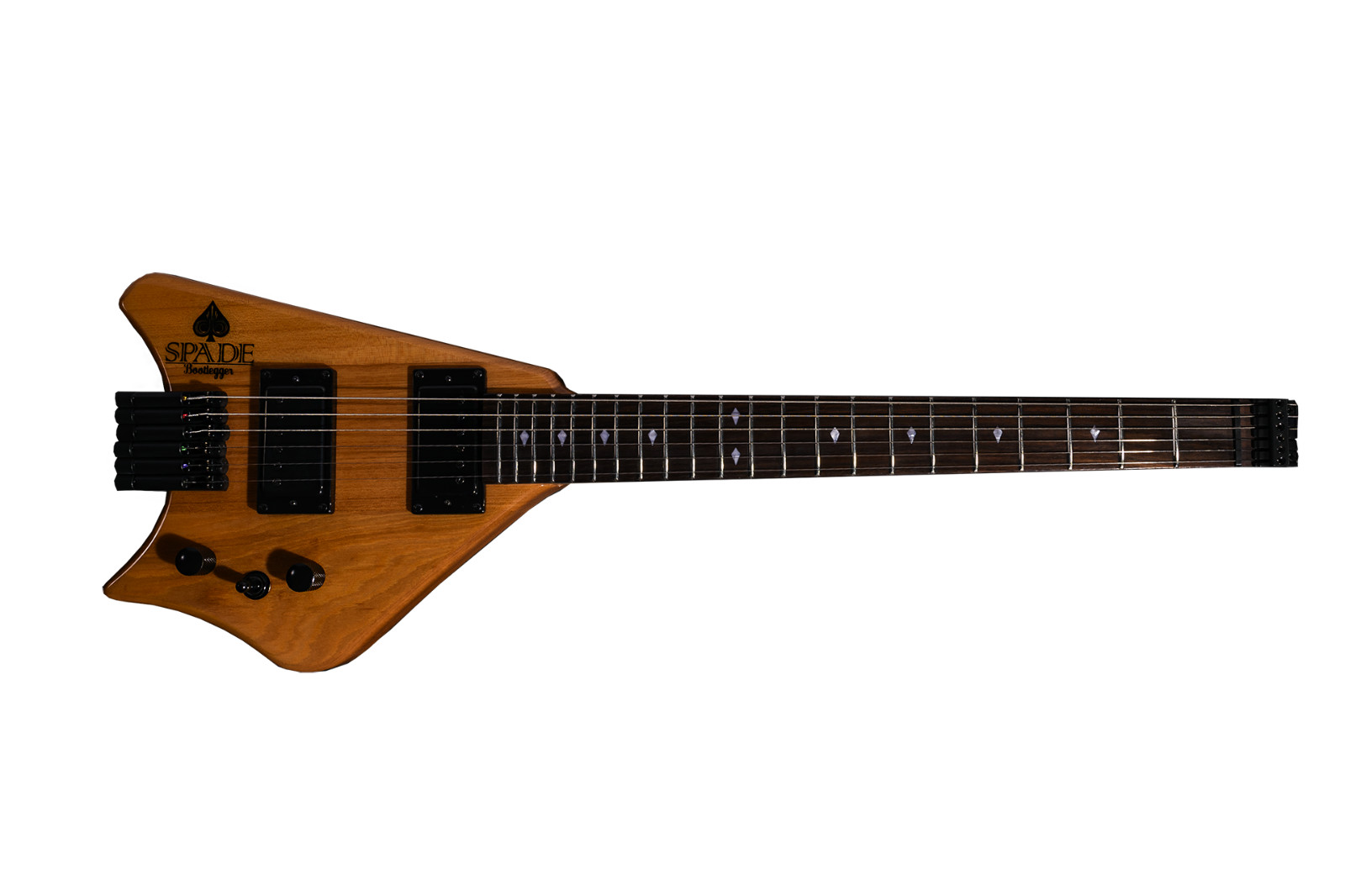 Bootlegger Guitar Honey Color Spade Headless Gibson Short Scale 24.75″ with Case