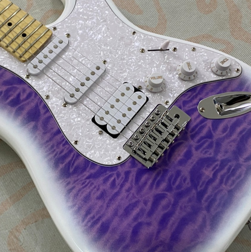 Purple Electric guitar SSH pickups Chrome hardware 22frets basswood body