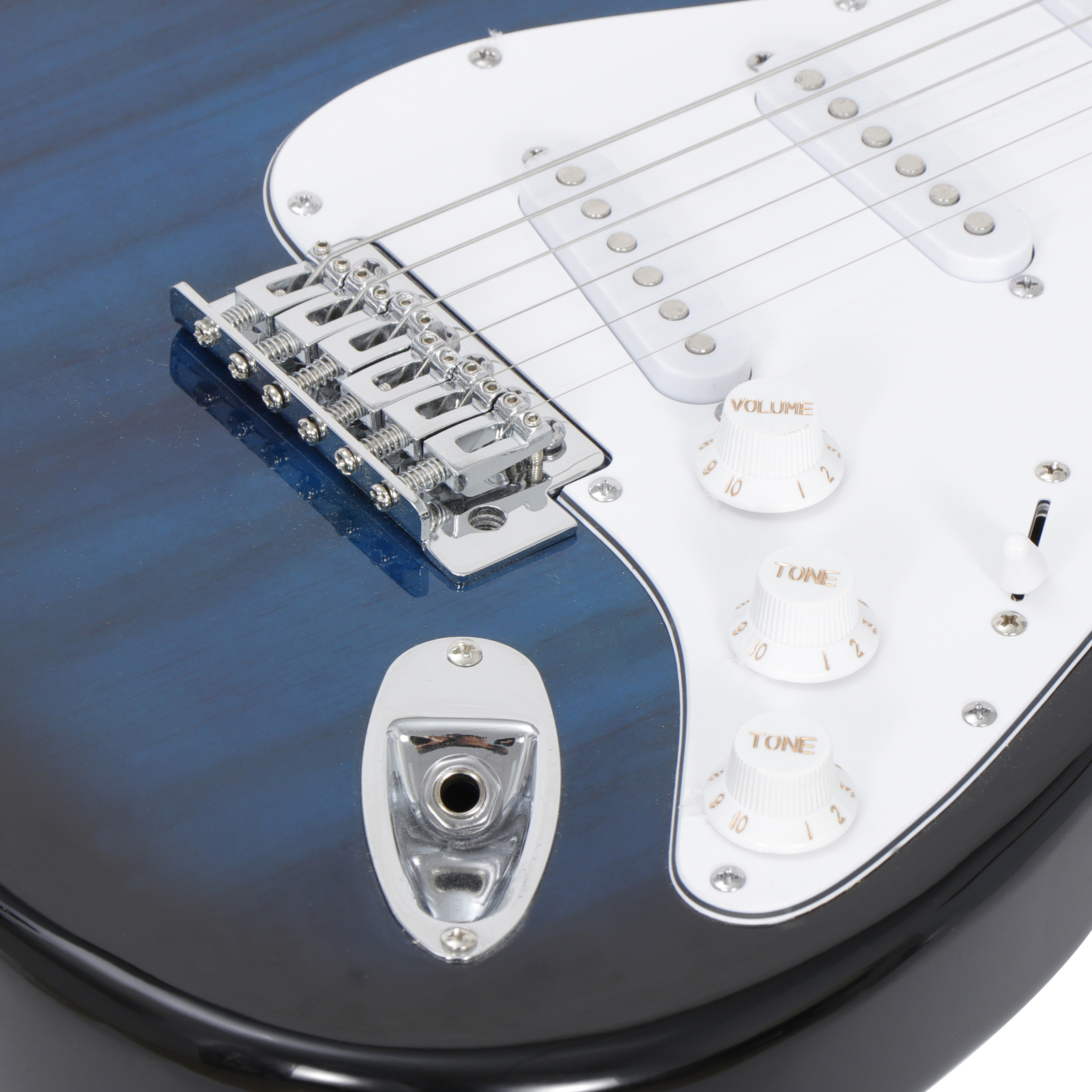 Electric Guitar Full Size Blue with Amp Case and Accessories Pack Beginner