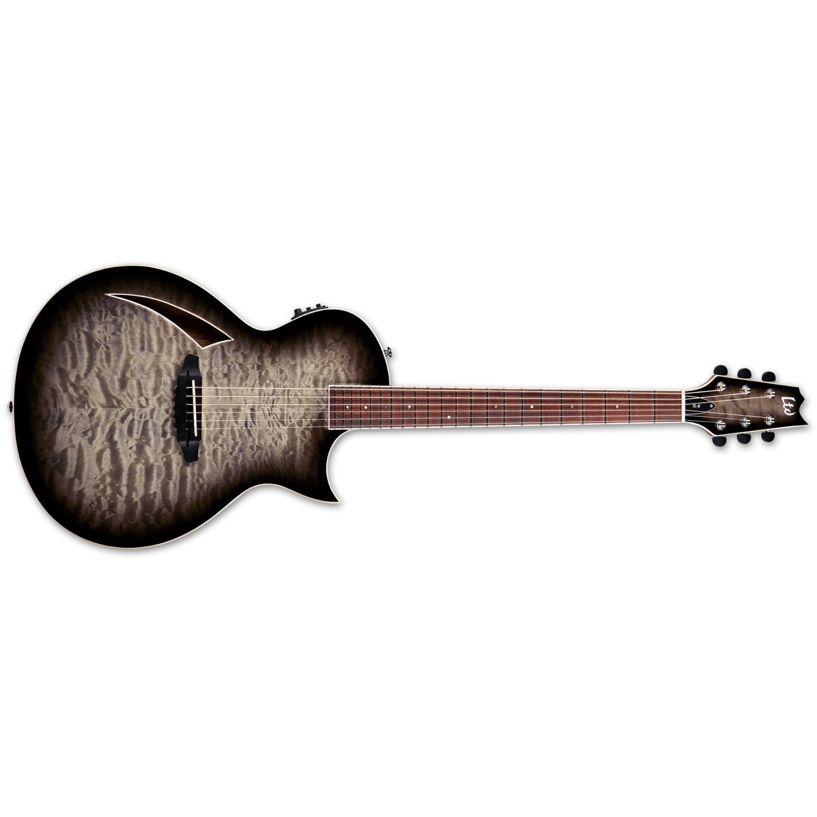 ESP LTD TL-6 Thinline Acoustic-Electric Guitar Charcoal Burst – Brand New