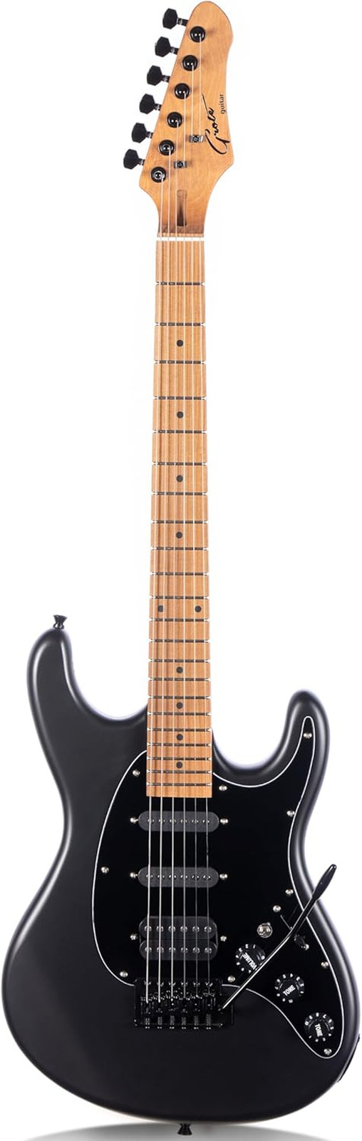 Grote Modern GST Electric Guitar Solid Body for Beginners Ebony Maple Neck