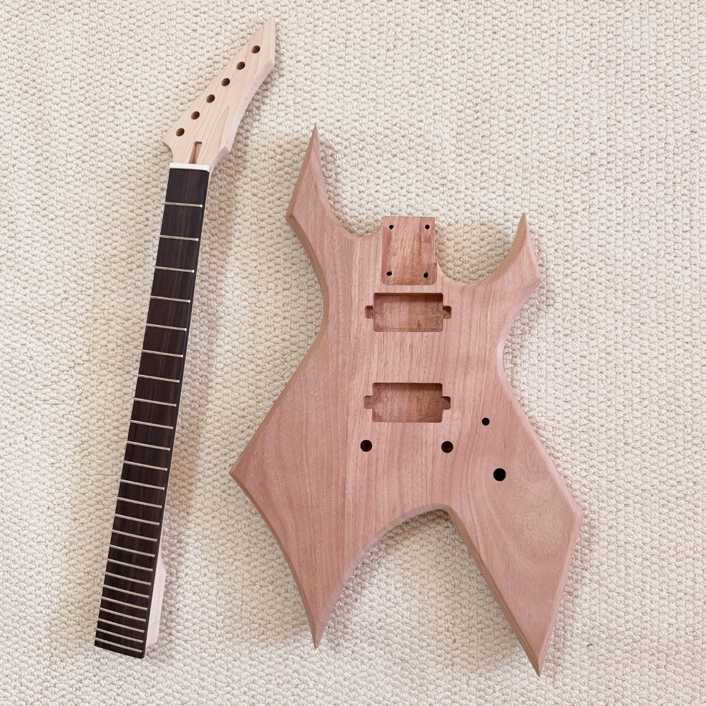 DIY BC Rich Warlock Electric Guitar Kit Double Humbucker Pickups BK part bolt-on