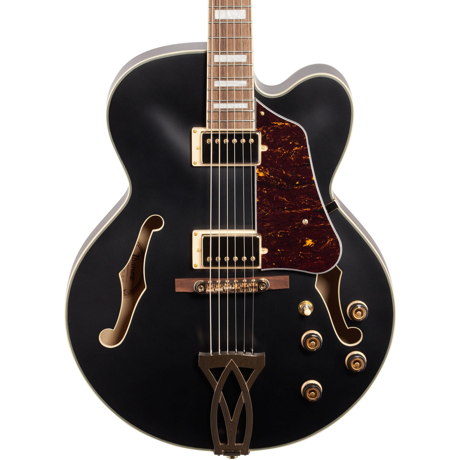 Ibanez AF75G AF Artcore Hollow Body Electric Guitar, Black Flat