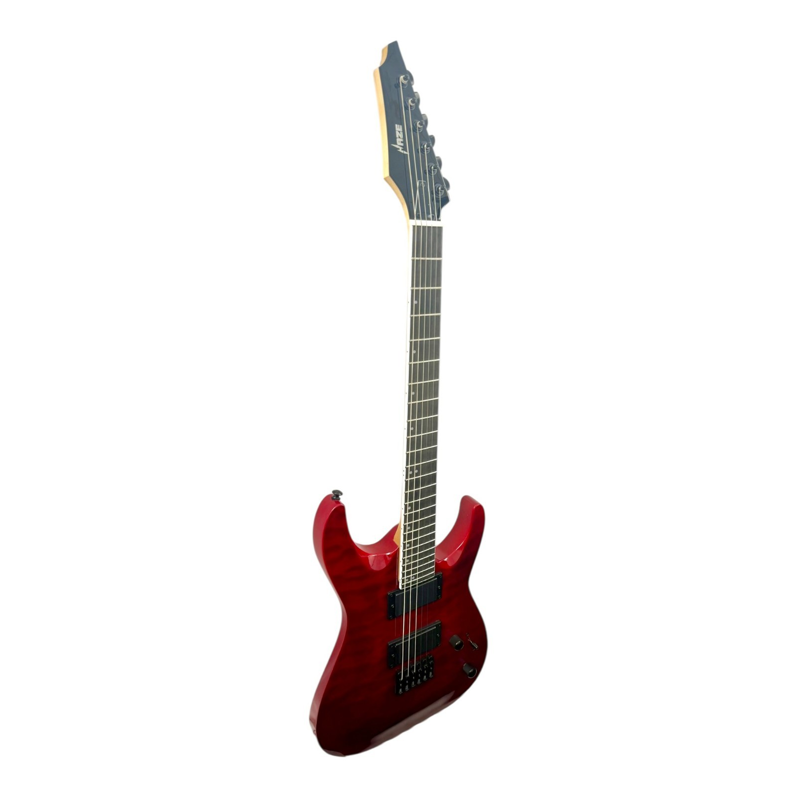 Haze HAX Active Humbuckers 24 Frets Electric Guitar – Dark Cherry Tiger – 6LFQRD