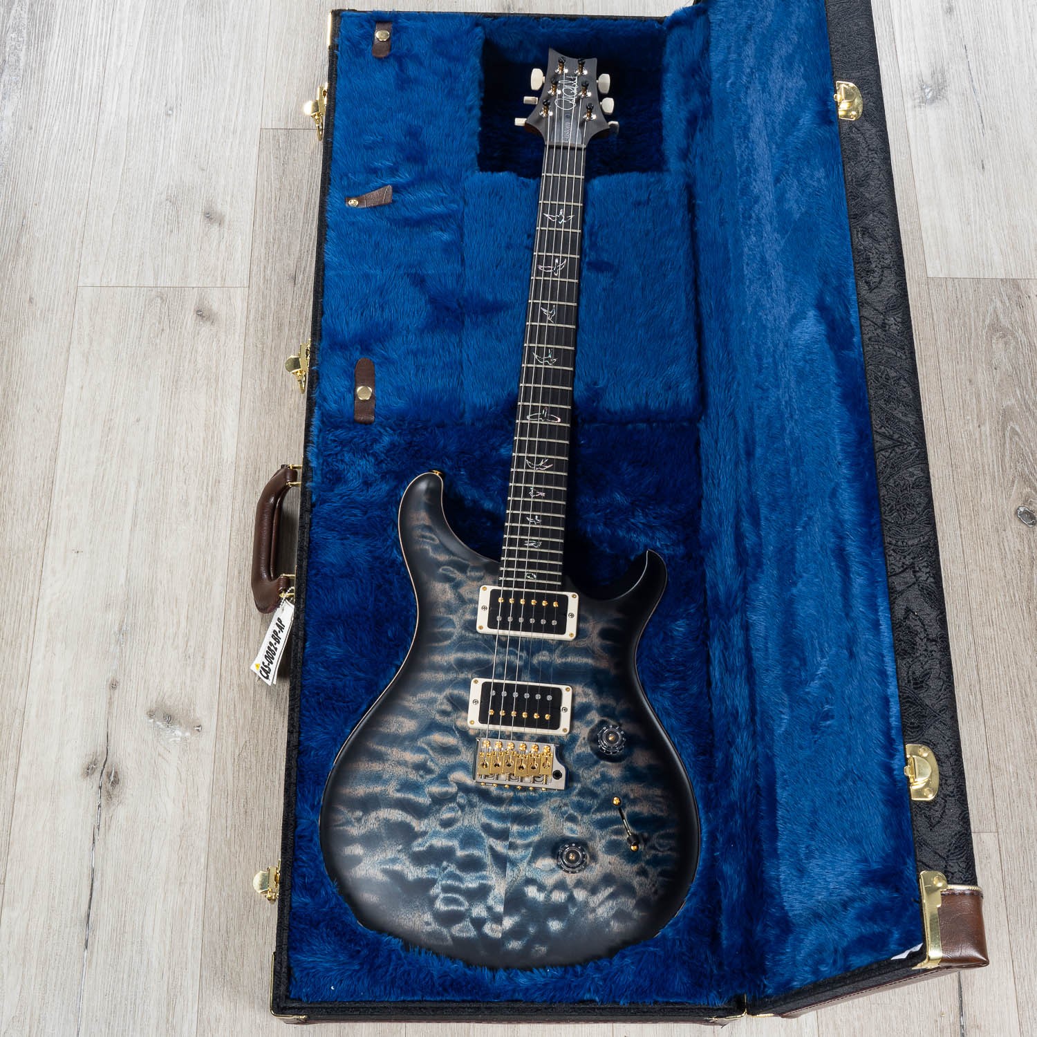 PRS Paul Reed Smith Wood Library Custom 24 Guitar, Faded Whale Blue Smokeburst
