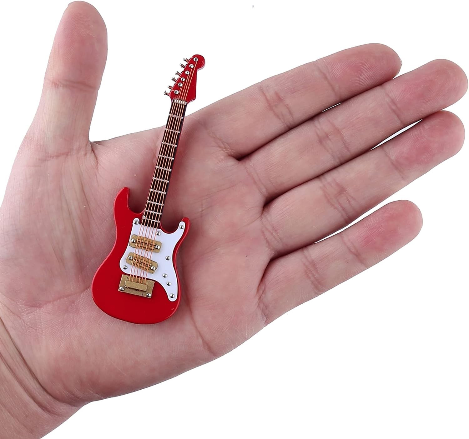 Stunning 1:12 Scale Miniature Electric Guitar – Stand & Case Included, Red