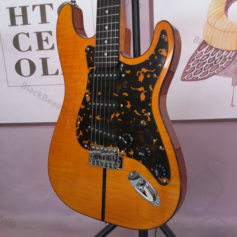Electric Guitar Custom Binding SSS Basswood Body Flame Maple Top BEST OFFER