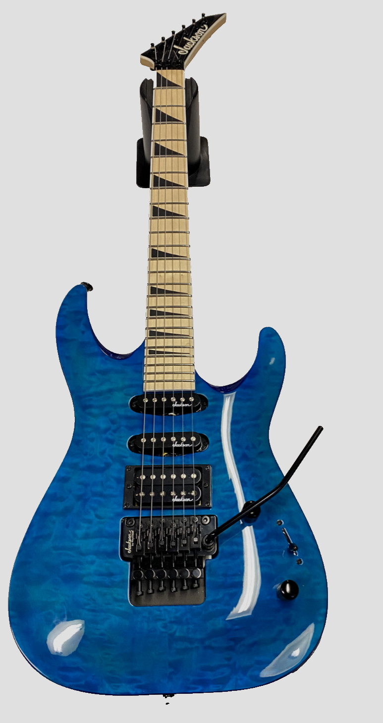 Jackson JS34Q Dinky, DKA-M, QM, H/S/S pickup. Floyd Rose, Transparent Blue, WOW