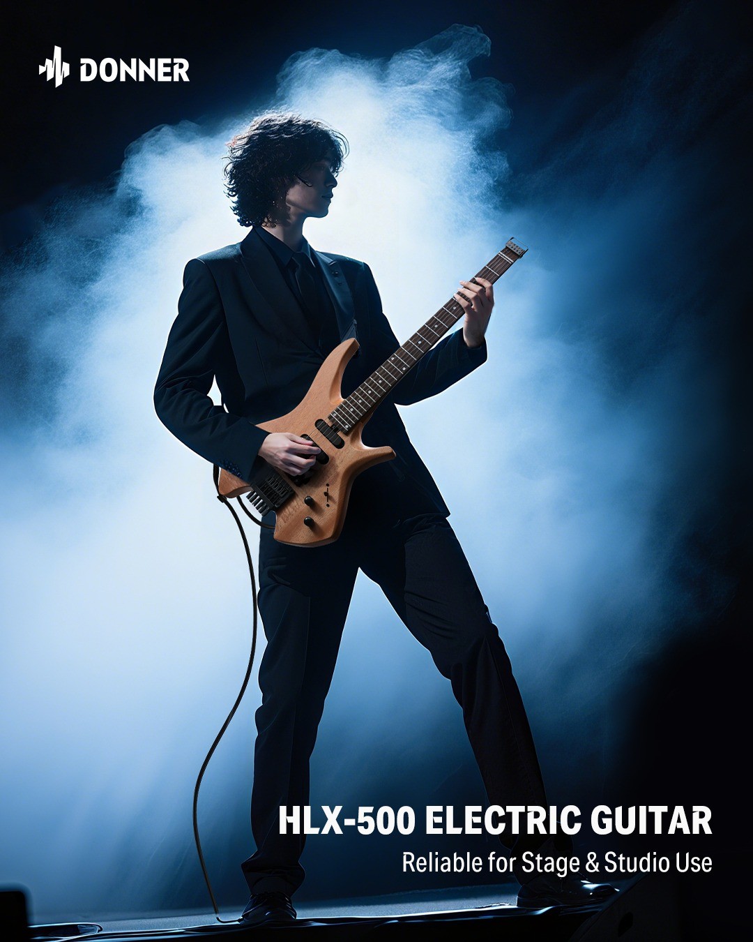 🎸 Donner NHL-500 Headless Electric Guitar HSS Pickups + Gig Bag Strap | Natura.
