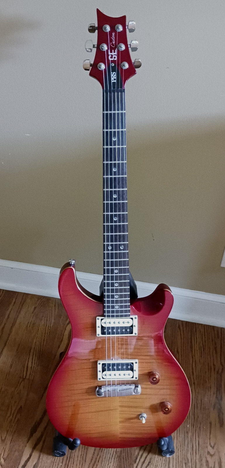 PRS SE Custom 24 Electric Guitar Flat Top Moon Inlay 2007 W/ gig bag Korea EUC