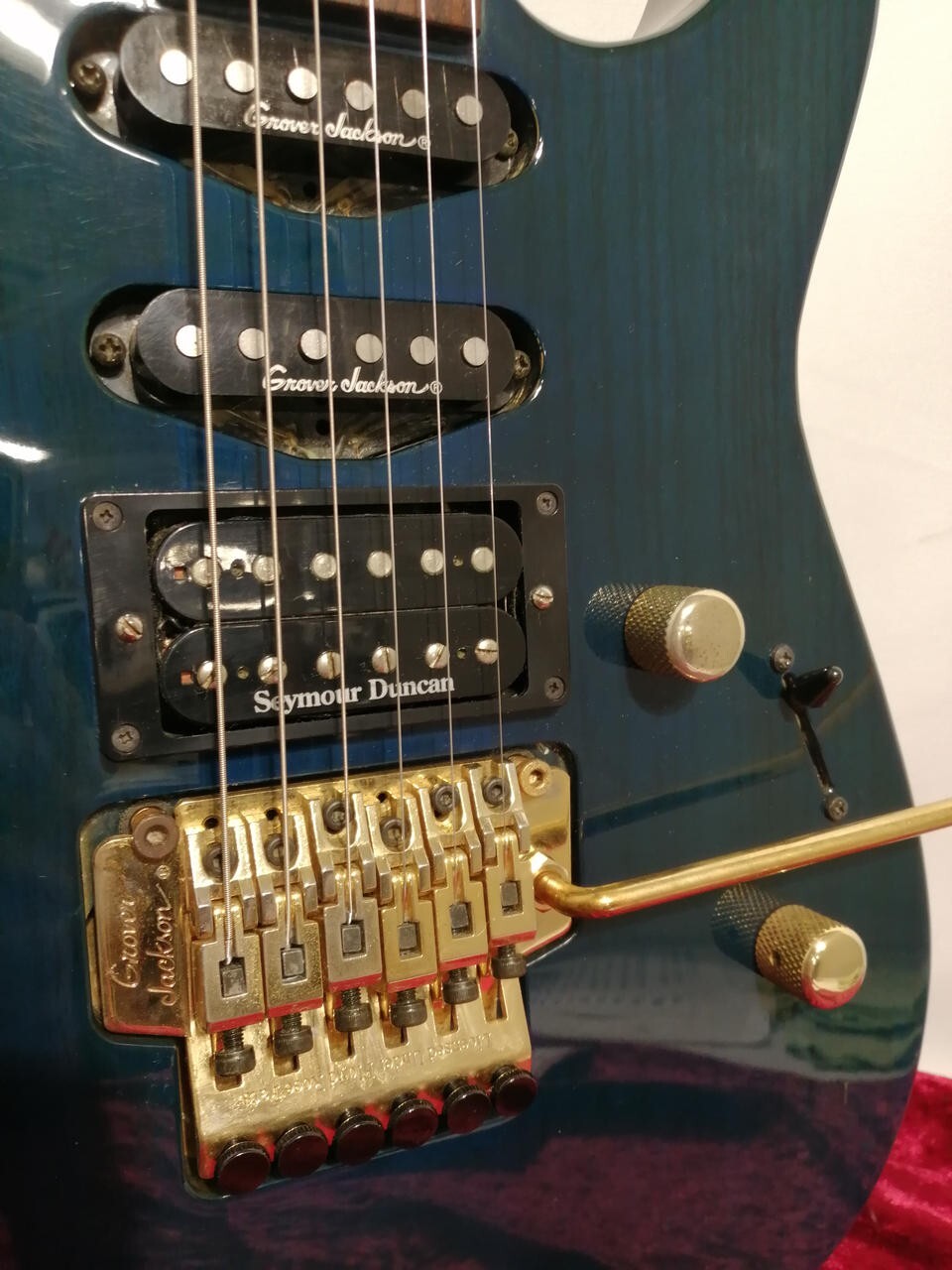 [Grover Jackson] Soloist See Through Blue Electric Guitar Made in Japan No Case