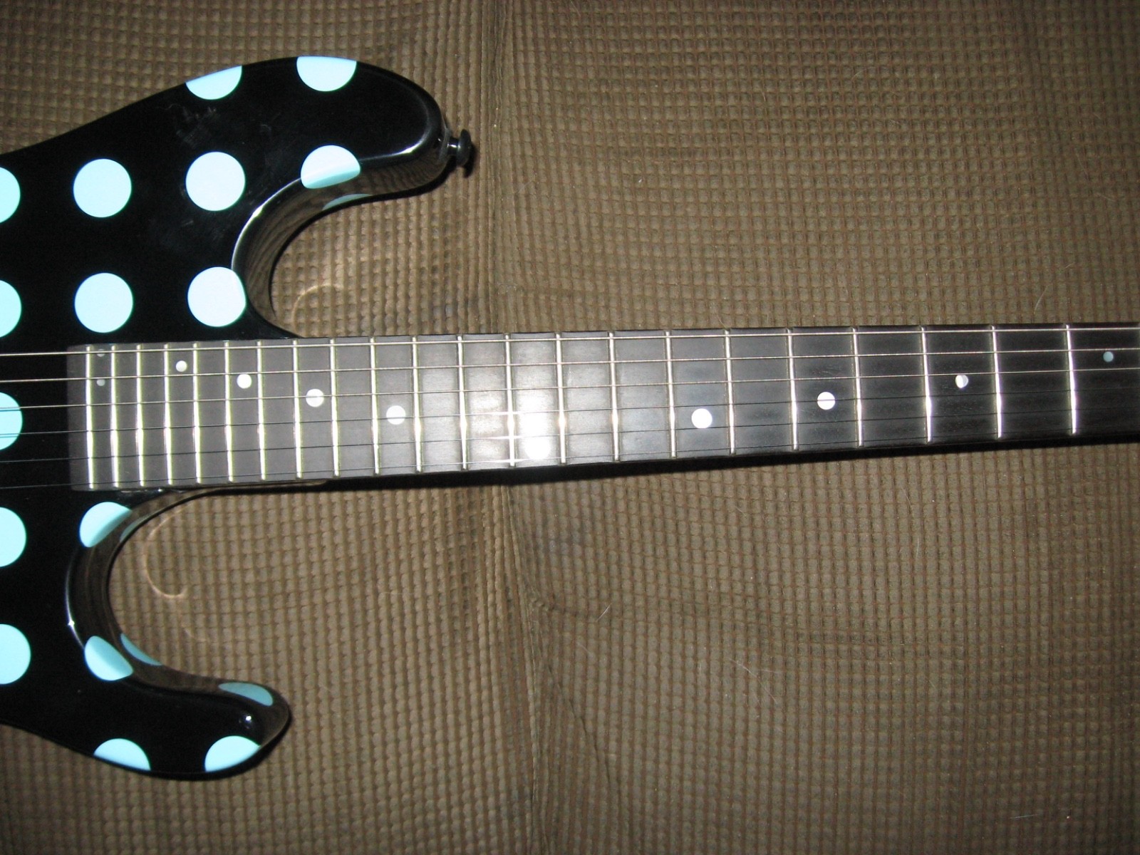 Kramer NightSwan Electric Guitar – Black With Blue Polka Dots