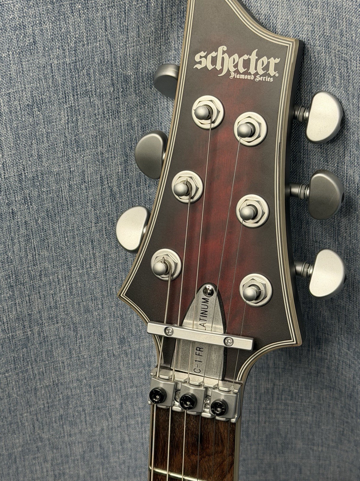 Schecter Guitar Research C-1 Platinum FR S Electric Guitar Satin Crimson Red