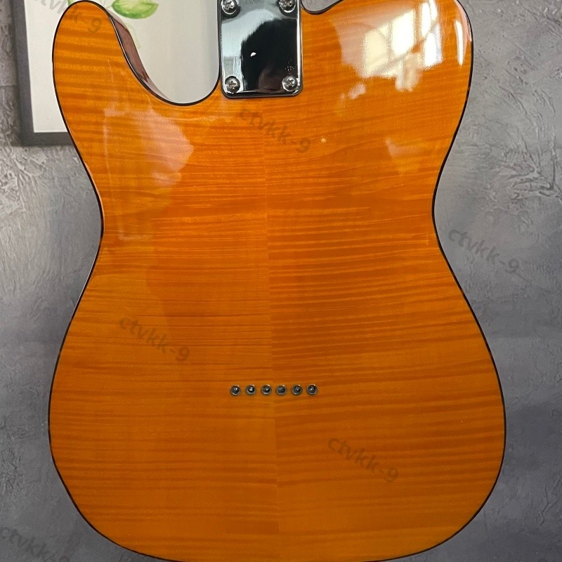 Electric Guitar Flame Maple Top Basswood Body Custom Binding Chrome FreeShipping