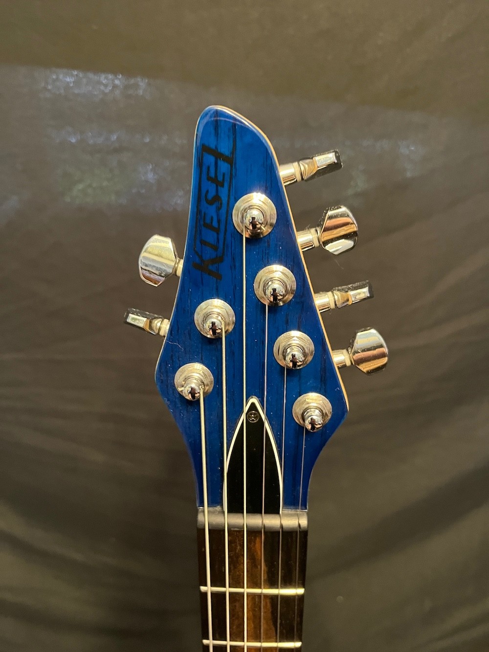 Kiesel Vanquish 6 Guitar See-Through Blue Swamp Ash-Zircote Board W/Case