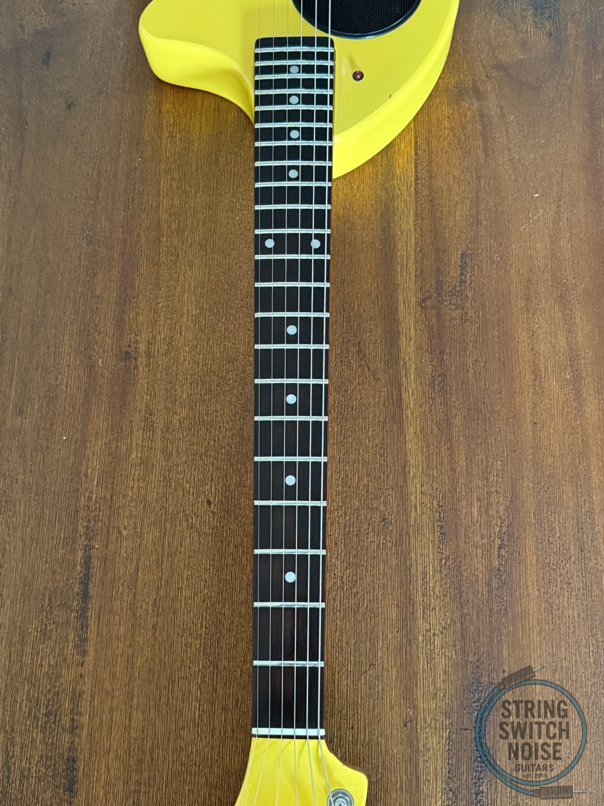 Fernandes ZO-3, Graffiti Yellow, 2000s Nomad Travel Guitar, w/Onboard Speaker